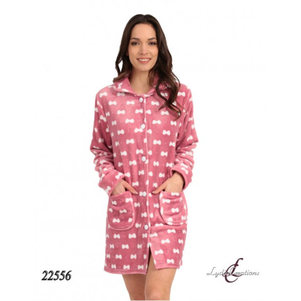 LYDIA CREATIONS ROBE WOMAN LIGHT PINK FLEECE  ΠΡΟΪΟΝΤΑ