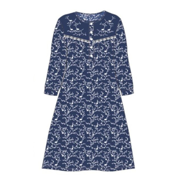 LYDIA CREATIONS nightgown woman blue cotton ΠΡΟΪΟΝΤΑ