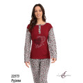 LYDIA CREATIONS SET ROBE- pyjamas woman MAROON HEARTS 22573 ΠΡΟΪΟΝΤΑ