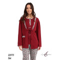 LYDIA CREATIONS SET ROBE- pyjamas woman MAROON HEARTS 22573 ΠΡΟΪΟΝΤΑ