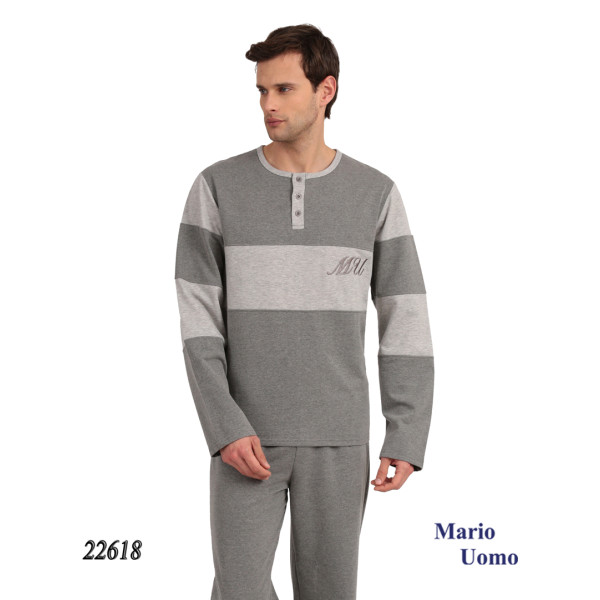 ΠΥΖΑΜΑ ΑΝΔΡΙΚΗ LYDIA CREATIONS MARIO UOMO ΒΑΜΒΑΚΕΡΗ  22618  ανθρακι  ΠΡΟΪΟΝΤΑ