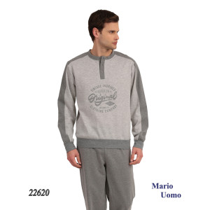 ΠΥΖΑΜΑ ΑΝΔΡΙΚΗ LYDIA CREATIONS MARIO UOMO ΒΑΜΒΑΚΕΡΗ  22620  γκρι-ανθρακι ΠΡΟΪΟΝΤΑ