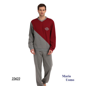 ΠΥΖΑΜΑ ΑΝΔΡΙΚΗ LYDIA CREATIONS MARIO UOMO ΒΑΜΒΑΚΕΡΗ  ΙΝΤΕΡΛΟΚ 22622 ανθρακι γκρενα ΠΡΟΪΟΝΤΑ