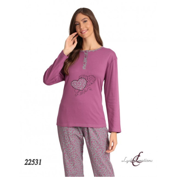 LYDIA CREATIONS ΠΥΖΑΜΑ ΓΥΝΑΙΚΕΙΑ ΒΑΜΒΑΚΕΡΗ 22531 ΜΩΒ ΠΡΟΪΟΝΤΑ