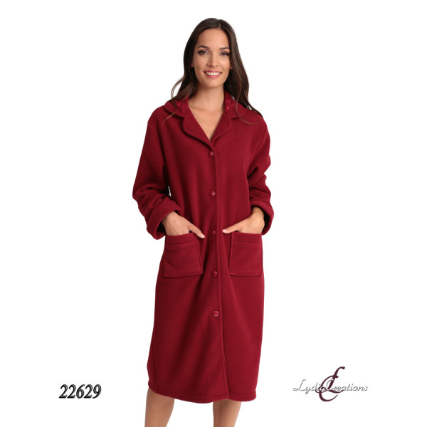 LYDIA CREATIONS ROBE fleece WOMAN MAROON 22629 ΠΡΟΪΟΝΤΑ