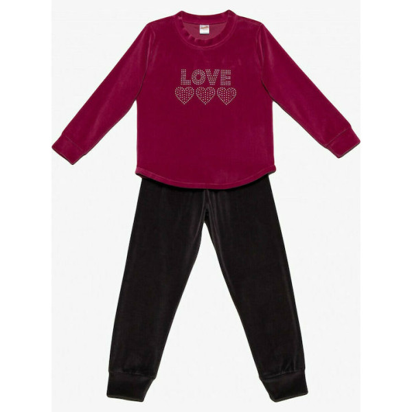 MINERVAKIA ΠΥΖΑΜΑ ΒΕΛΟΥΔΙΝΗ LOVE VELVET ΦΟΥΞΙΑ ΠΡΟΪΟΝΤΑ